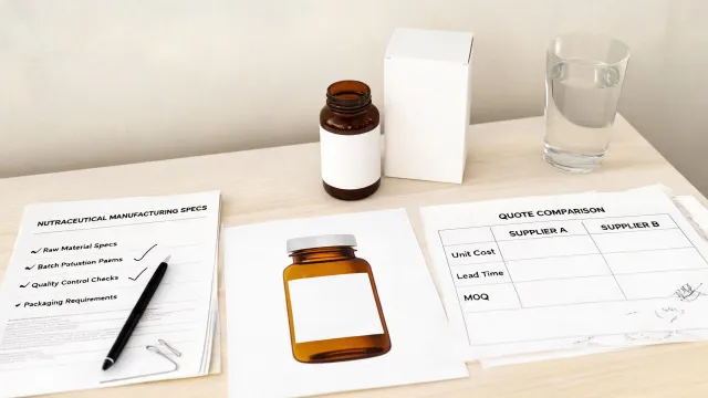 Procurement worksheet for nutraceutical manufacturing